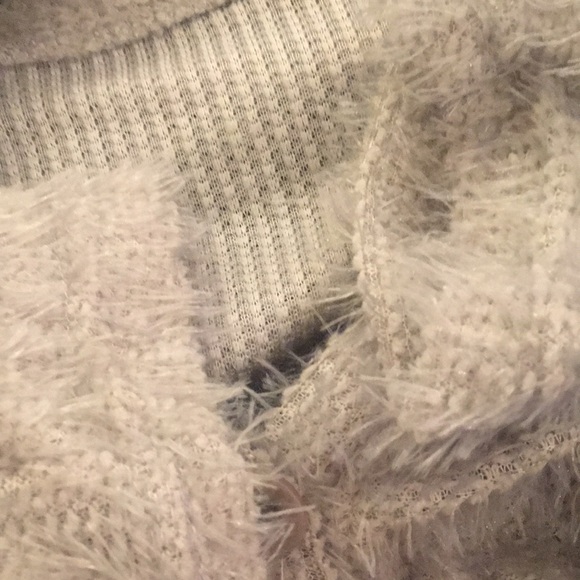 (M) Fuzzy Sweater grey vintage crop long sleeve - Picture 5 of 6